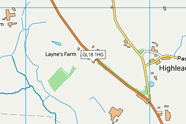 GL18 1HG map - OS VectorMap District (Ordnance Survey)