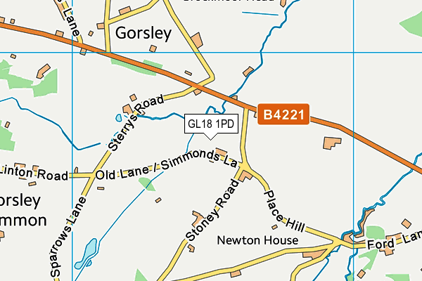 GL18 1PD map - OS VectorMap District (Ordnance Survey)