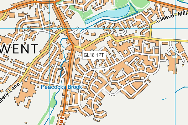 GL18 1PT map - OS VectorMap District (Ordnance Survey)