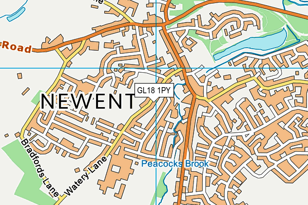 Newent Recreation Ground map (GL18 1PY) - OS VectorMap District (Ordnance Survey)