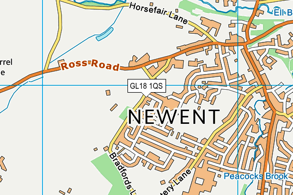 GL18 1QS map - OS VectorMap District (Ordnance Survey)