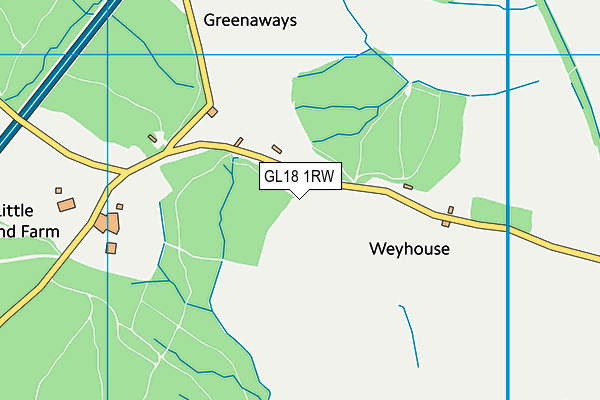 GL18 1RW map - OS VectorMap District (Ordnance Survey)