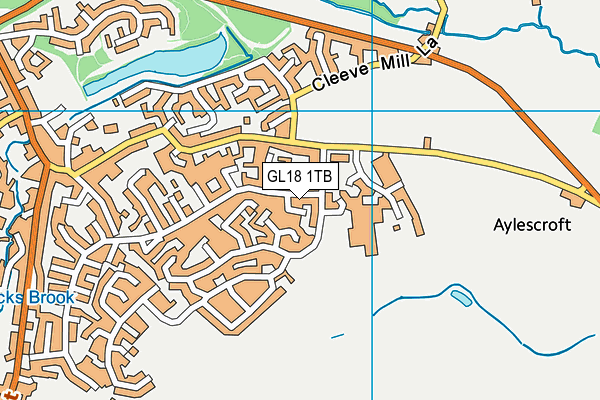 GL18 1TB map - OS VectorMap District (Ordnance Survey)