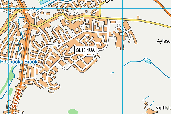 GL18 1UA map - OS VectorMap District (Ordnance Survey)