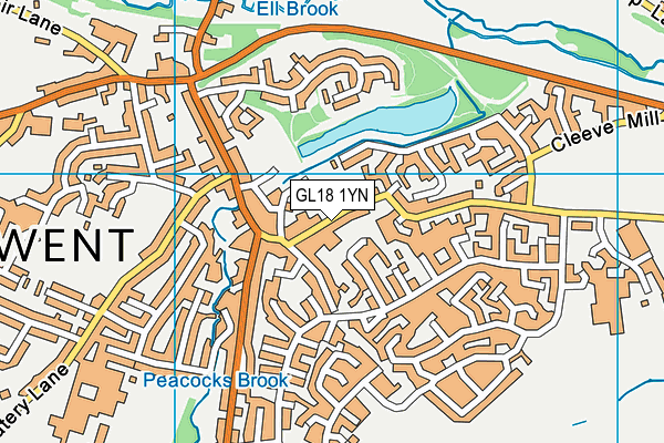 GL18 1YN map - OS VectorMap District (Ordnance Survey)
