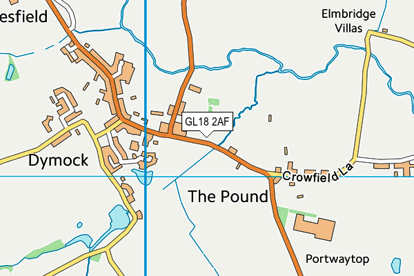 GL18 2AF map - OS VectorMap District (Ordnance Survey)
