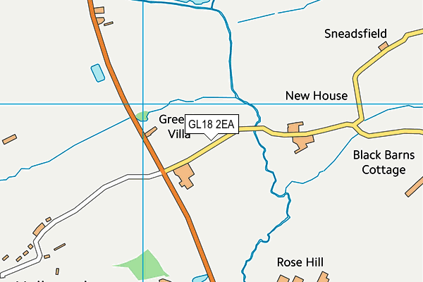GL18 2EA map - OS VectorMap District (Ordnance Survey)