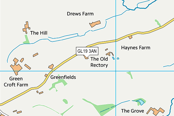 Taynton And Tibberton Village Hall map (GL19 3AN) - OS VectorMap District (Ordnance Survey)