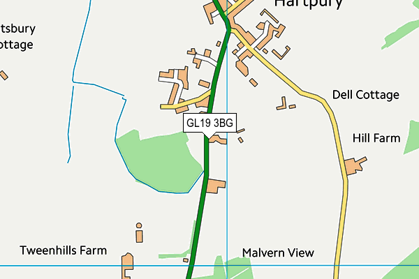GL19 3BG map - OS VectorMap District (Ordnance Survey)