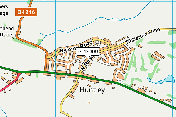 Huntley Recreation Ground map (GL19 3DU) - OS VectorMap District (Ordnance Survey)