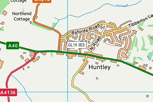 GL19 3ES map - OS VectorMap District (Ordnance Survey)