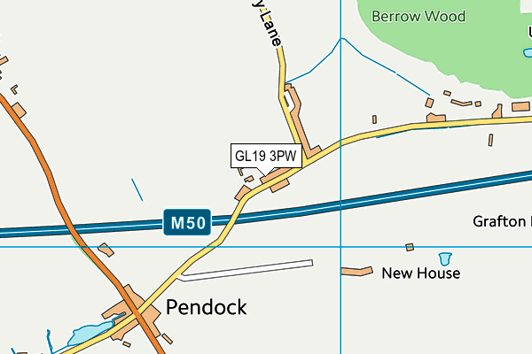 Pendock CofE Primary School map (GL19 3PW) - OS VectorMap District (Ordnance Survey)