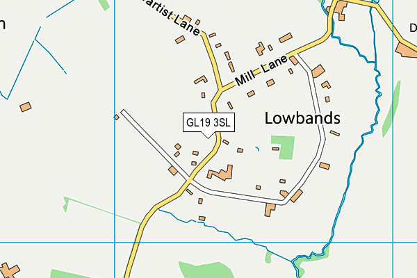 GL19 3SL map - OS VectorMap District (Ordnance Survey)