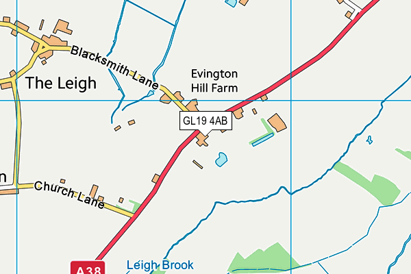 GL19 4AB map - OS VectorMap District (Ordnance Survey)