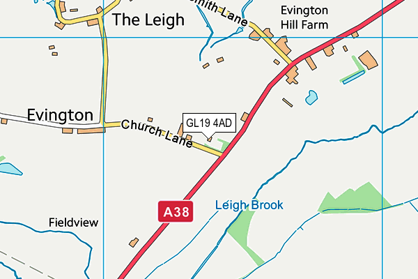 GL19 4AD map - OS VectorMap District (Ordnance Survey)