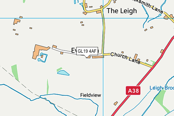 GL19 4AF map - OS VectorMap District (Ordnance Survey)