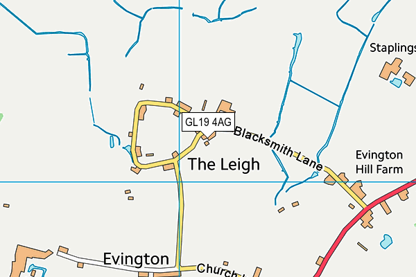 GL19 4AG map - OS VectorMap District (Ordnance Survey)