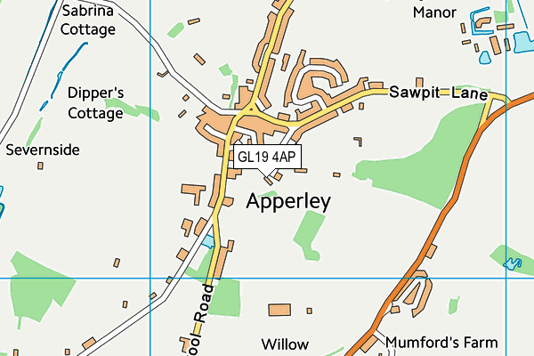 GL19 4AP map - OS VectorMap District (Ordnance Survey)