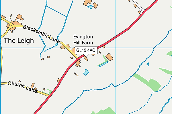 GL19 4AQ map - OS VectorMap District (Ordnance Survey)