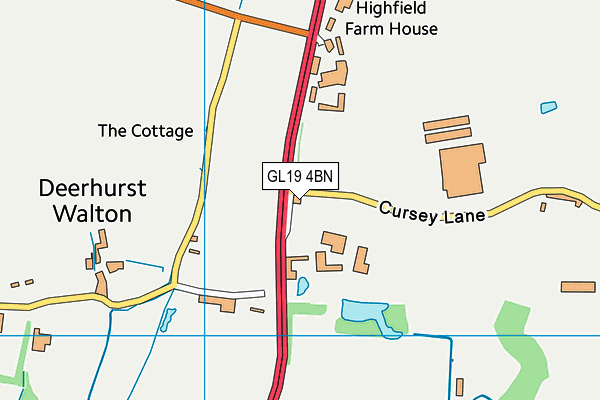 GL19 4BN map - OS VectorMap District (Ordnance Survey)