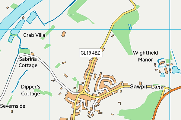 GL19 4BZ map - OS VectorMap District (Ordnance Survey)
