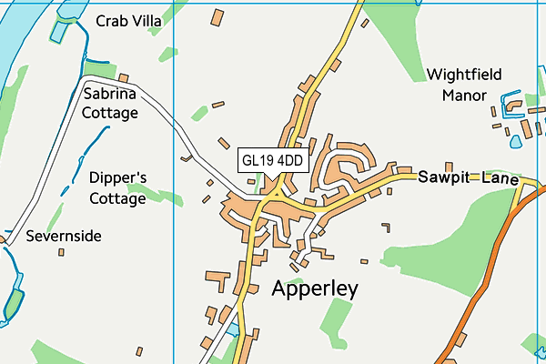 GL19 4DD map - OS VectorMap District (Ordnance Survey)
