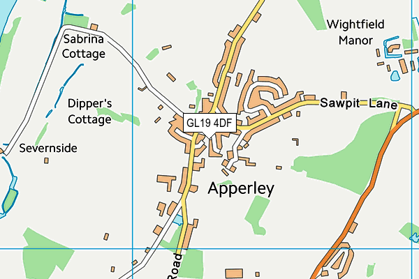 GL19 4DF map - OS VectorMap District (Ordnance Survey)