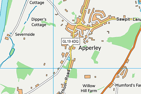 GL19 4DQ map - OS VectorMap District (Ordnance Survey)