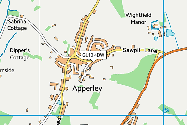 GL19 4DW map - OS VectorMap District (Ordnance Survey)