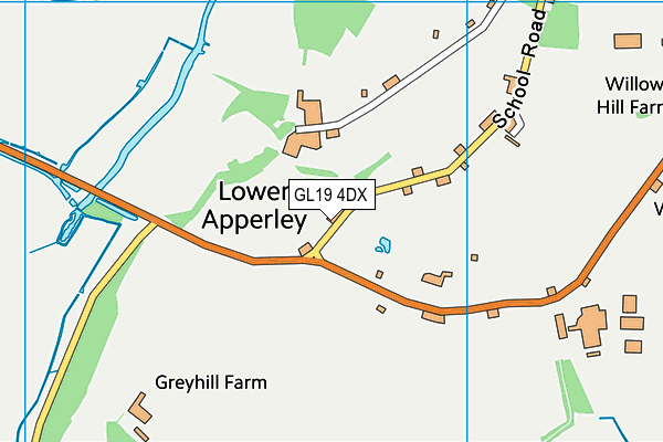 GL19 4DX map - OS VectorMap District (Ordnance Survey)