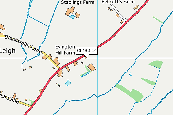 GL19 4DZ map - OS VectorMap District (Ordnance Survey)