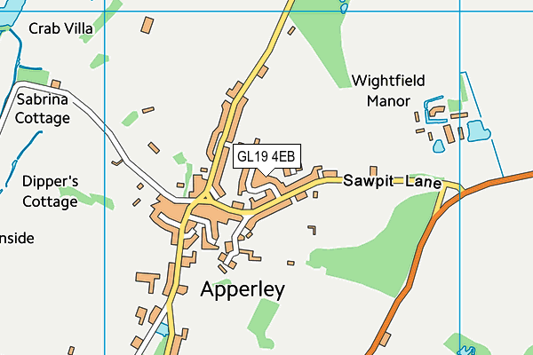 GL19 4EB map - OS VectorMap District (Ordnance Survey)