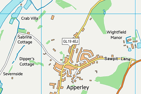 GL19 4EJ map - OS VectorMap District (Ordnance Survey)