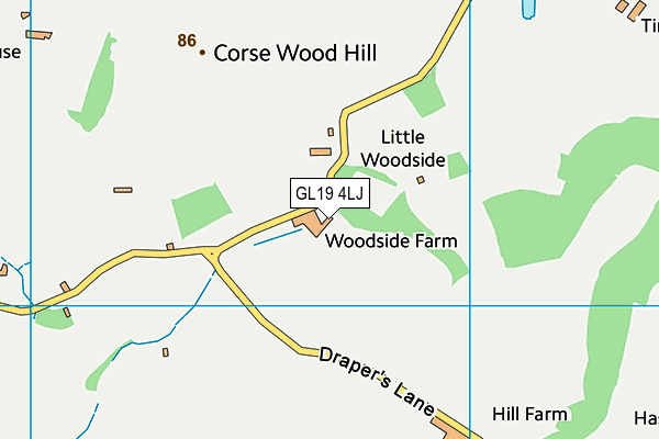 GL19 4LJ map - OS VectorMap District (Ordnance Survey)