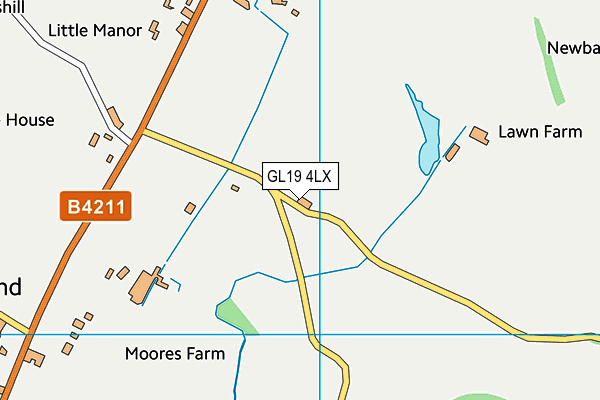 GL19 4LX map - OS VectorMap District (Ordnance Survey)