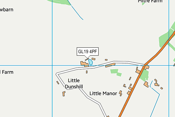 GL19 4PF map - OS VectorMap District (Ordnance Survey)