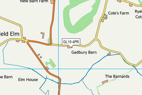 GL19 4PR map - OS VectorMap District (Ordnance Survey)