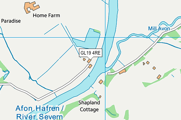 GL19 4RE map - OS VectorMap District (Ordnance Survey)