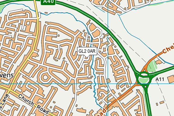 GL2 0AR map - OS VectorMap District (Ordnance Survey)