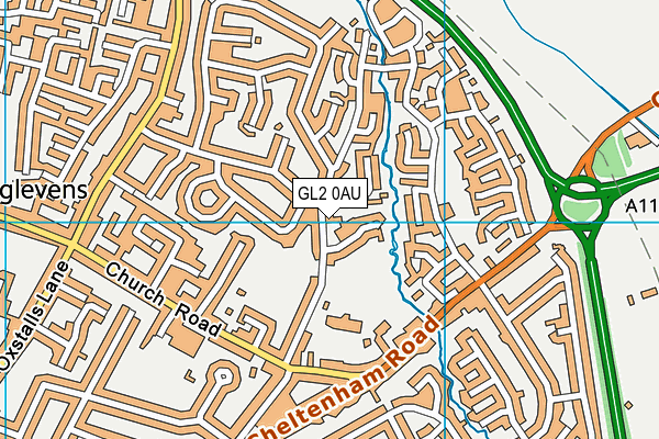 GL2 0AU map - OS VectorMap District (Ordnance Survey)