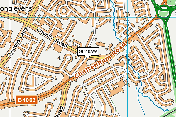GL2 0AW map - OS VectorMap District (Ordnance Survey)