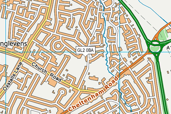 GL2 0BA map - OS VectorMap District (Ordnance Survey)