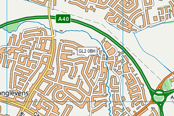 GL2 0BH map - OS VectorMap District (Ordnance Survey)