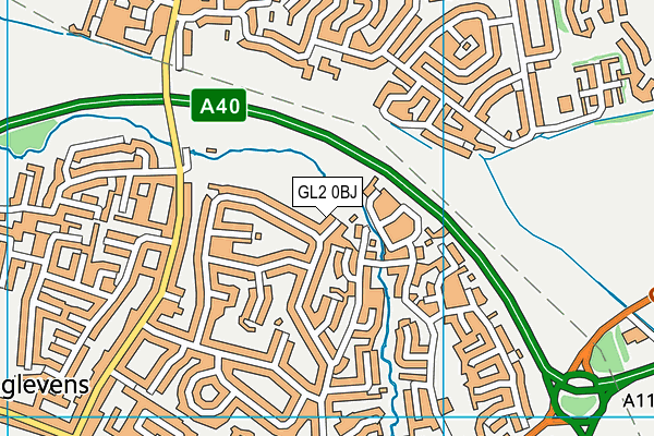 GL2 0BJ map - OS VectorMap District (Ordnance Survey)