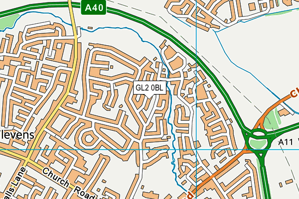 GL2 0BL map - OS VectorMap District (Ordnance Survey)