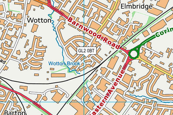 GL2 0BT map - OS VectorMap District (Ordnance Survey)