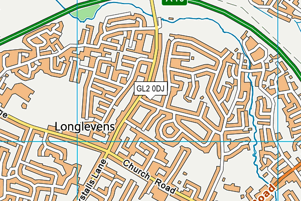 GL2 0DJ map - OS VectorMap District (Ordnance Survey)
