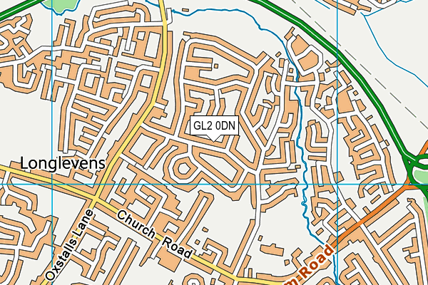 GL2 0DN map - OS VectorMap District (Ordnance Survey)