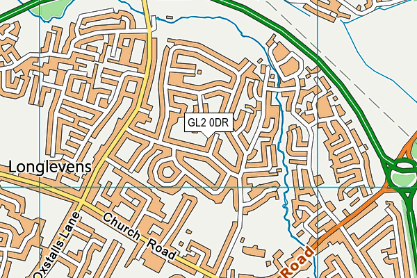 GL2 0DR map - OS VectorMap District (Ordnance Survey)