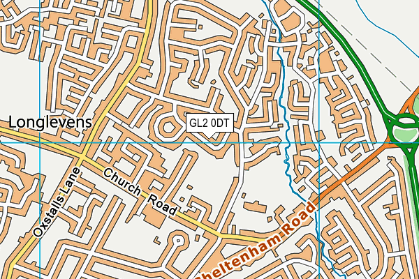 GL2 0DT map - OS VectorMap District (Ordnance Survey)